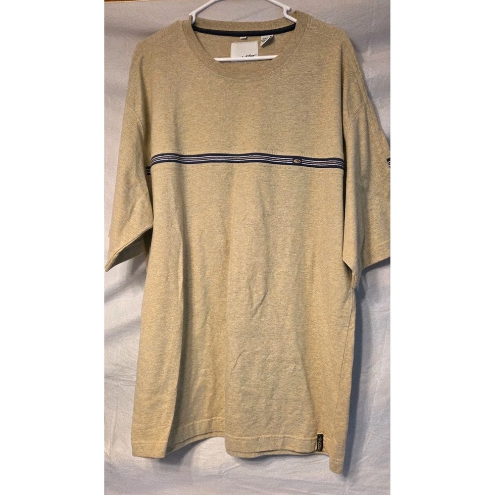Point Zero Shirt Men's XL Beige Y2K Skater‎ Chest Stripe Surf Grunge Tee